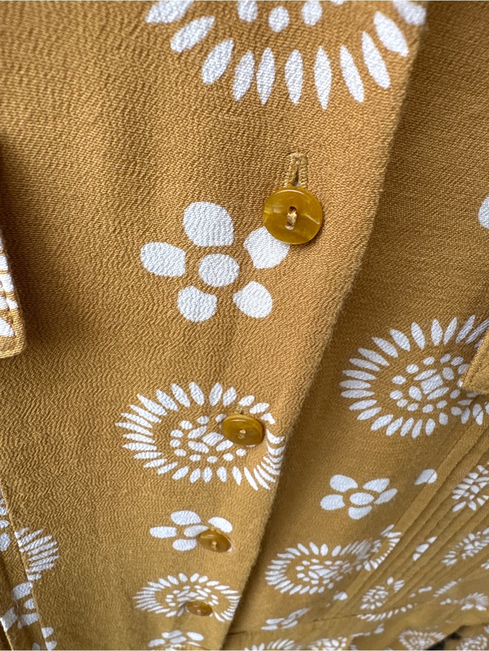 Boden Longsleeve Floral Full Button Down Shirt Dress in Mustard Sz 8 Regular - Picture 4 of 13
